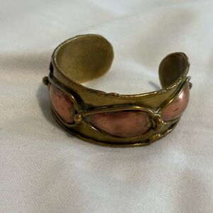 1970s Vintage Gold and Copper Cuff Bracelet